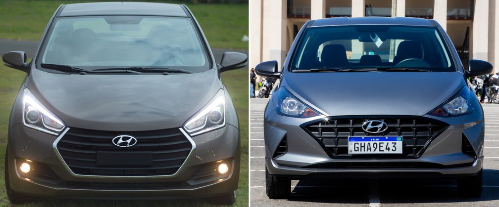 Antes e depois do Hyundai HB20 — Foto: Flavio Moraes e Celso Tavares/G1