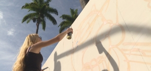 Artistas pintam tapumes e fazem mural no entorno da Praça da Liberdade, em BH