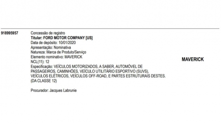 Picape Ford Maverick, futura rival da Toro, tem nome registrado no Brasil