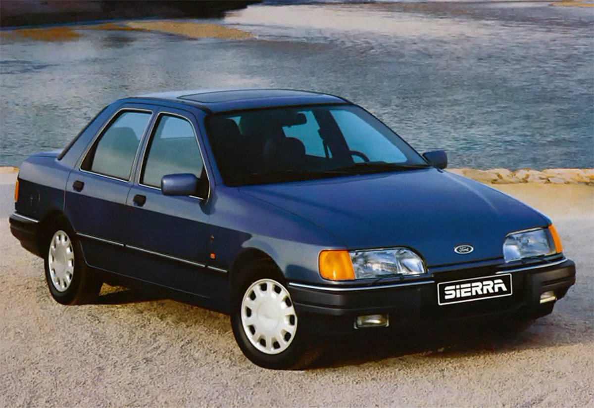 ford sierra sedan azul 1987 de frente